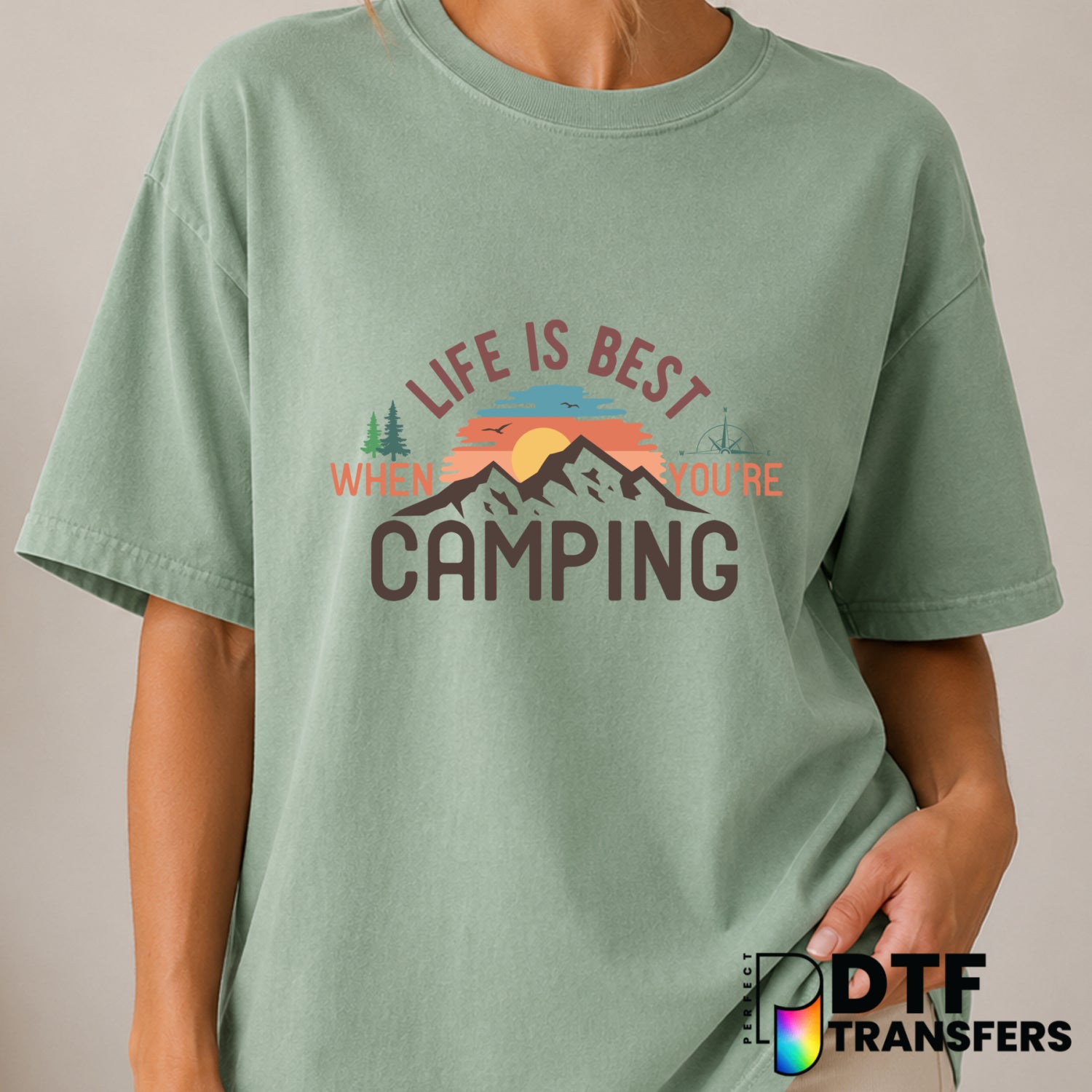 Life Is Best When You're Camping – Camping DTF Transfer (view 2 of 2) – by Perfect DTF Transfers – Premade DTF Transfers –...