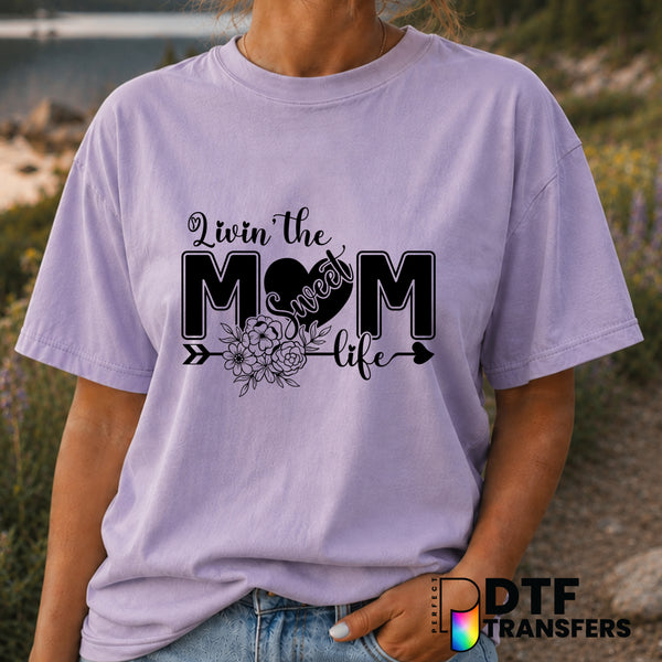 Livin' The Sweet Mom Life Floral Arrow – Mother's Day DTF Transfer (view 1 of 2) – by Perfect DTF Transfers – Premade DTF...