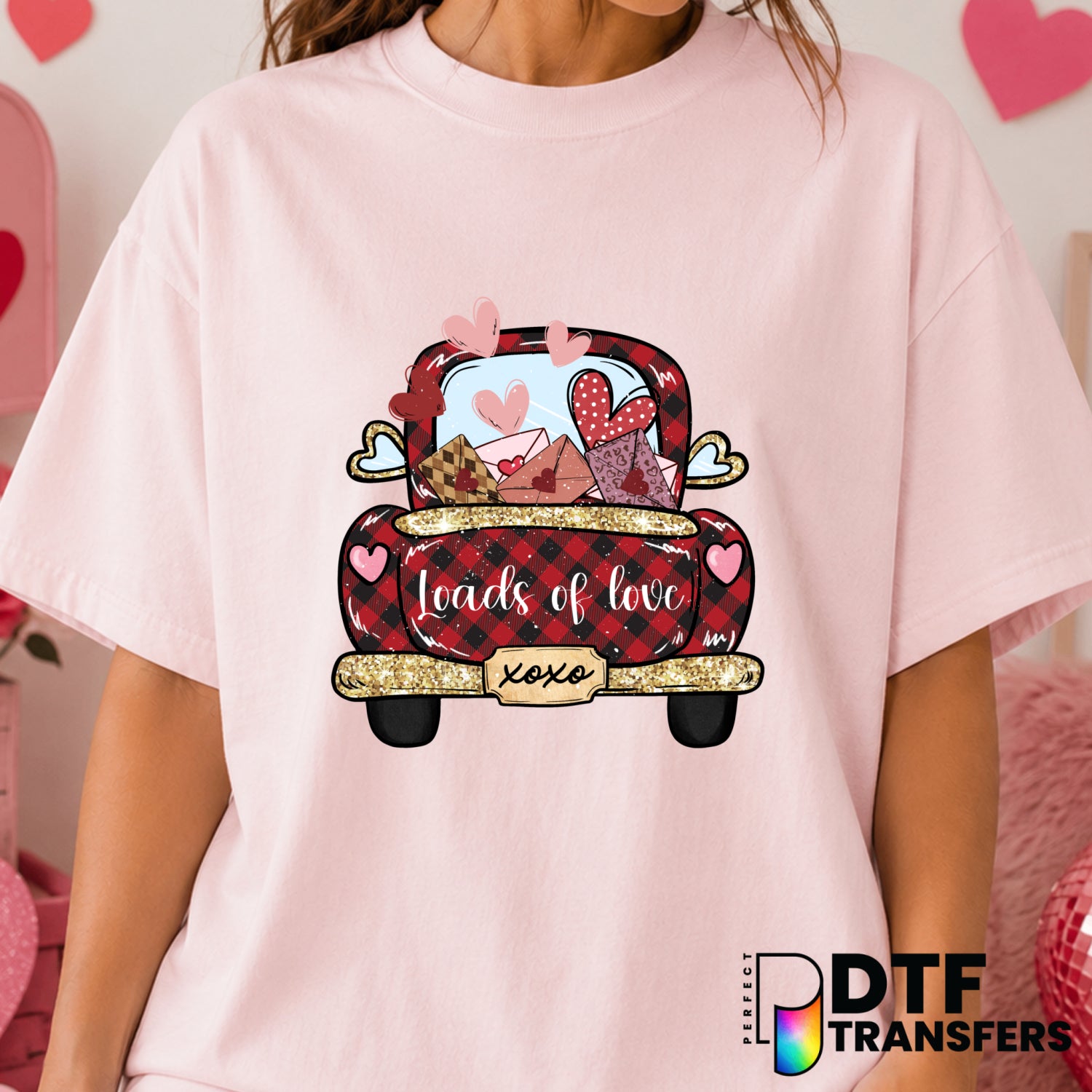 Loads to Love XOXO – Valentine's Day DTF Transfer (view 2 of 2) – by Perfect DTF Transfers – Premade DTF Transfers – Valen...