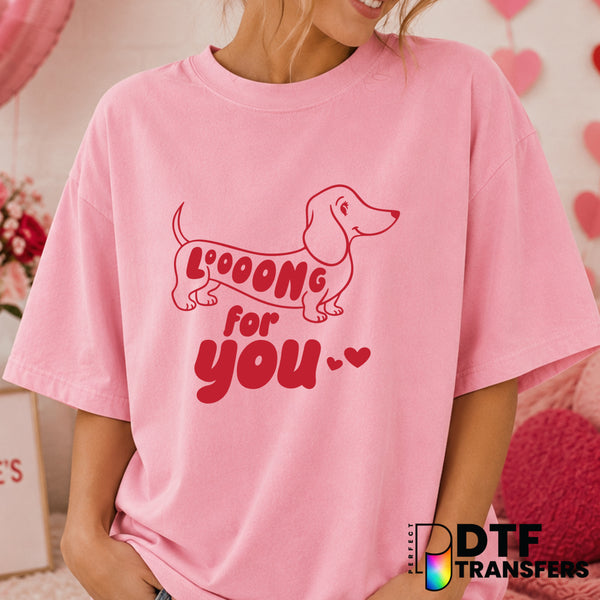 Long For You – Valentine's Day DTF Transfer (view 2 of 2) – by Perfect DTF Transfers – Premade DTF Transfers – Valentine's...