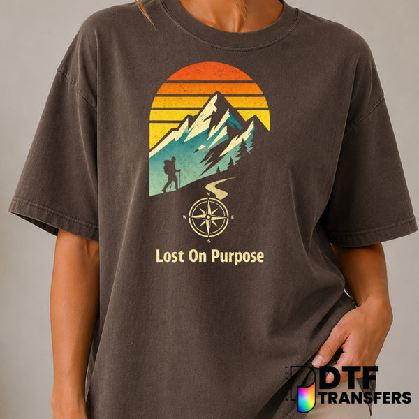 LOST ON PURPOSE – Hiking DTF Transfer (view 2 of 2) – by Perfect DTF Transfers – Premade DTF Transfers – Hiking, Outdoor