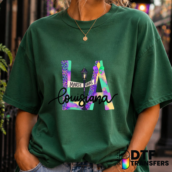 Louisiana LA Mardi Gras – DTF Transfer (view 2 of 2) – by Perfect DTF Transfers – Premade DTF Transfers – Mardi Gras, Fest...