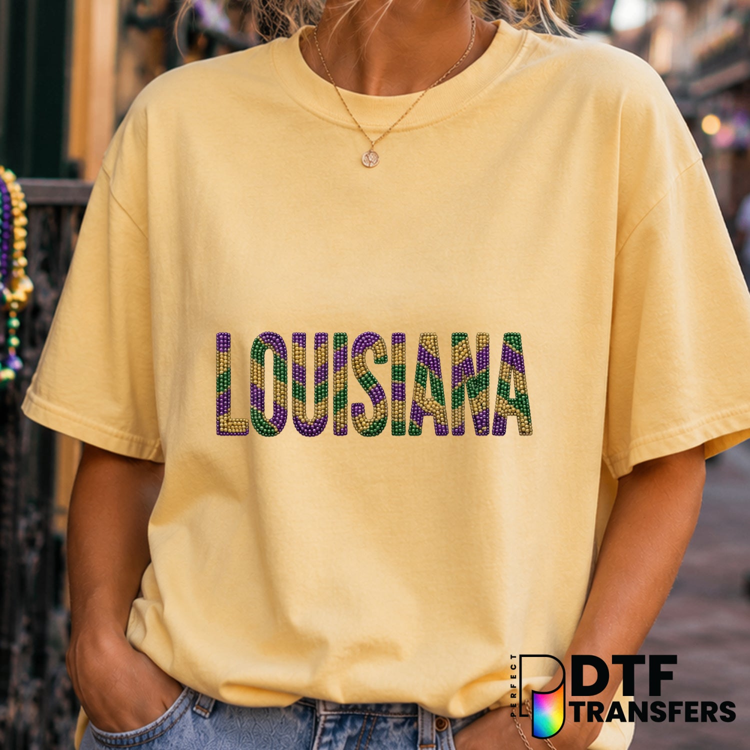 Louisiana Mardi Gras – Mardi Gras DTF Transfer (view 1 of 2) – by Perfect DTF Transfers – Premade DTF Transfers – Mardi Gr...