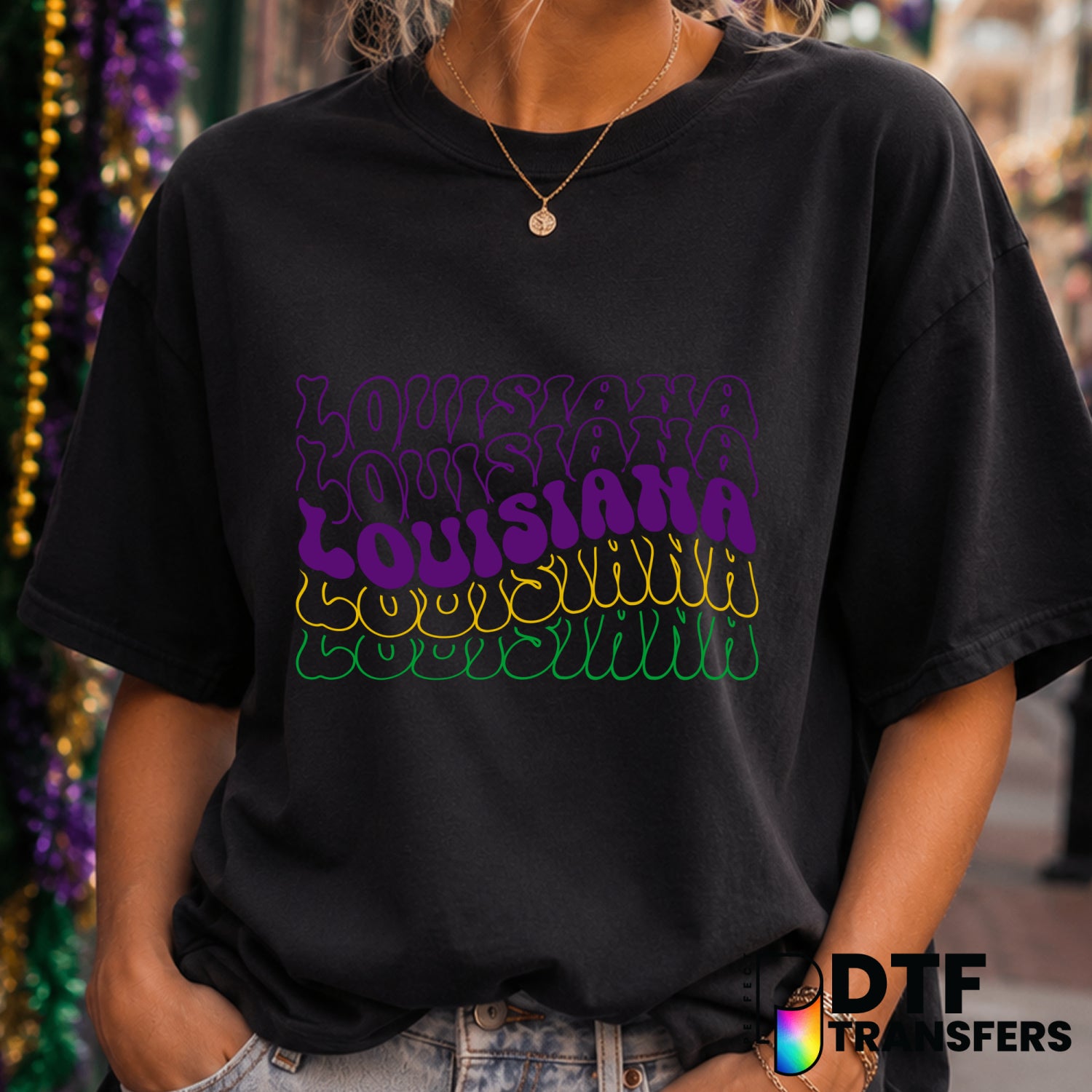 Louisiana Mardi Gras – Mardi Gras DTF Transfer (view 1 of 2) – by Perfect DTF Transfers – Premade DTF Transfers – Mardi Gr...