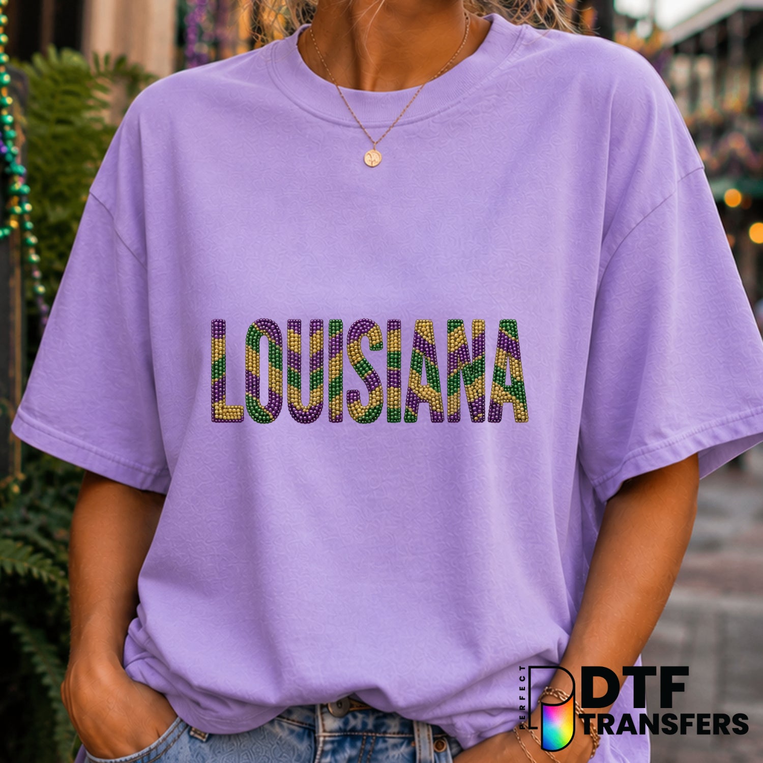 Louisiana Mardi Gras – Mardi Gras DTF Transfer (view 2 of 2) – by Perfect DTF Transfers – Premade DTF Transfers – Mardi Gr...
