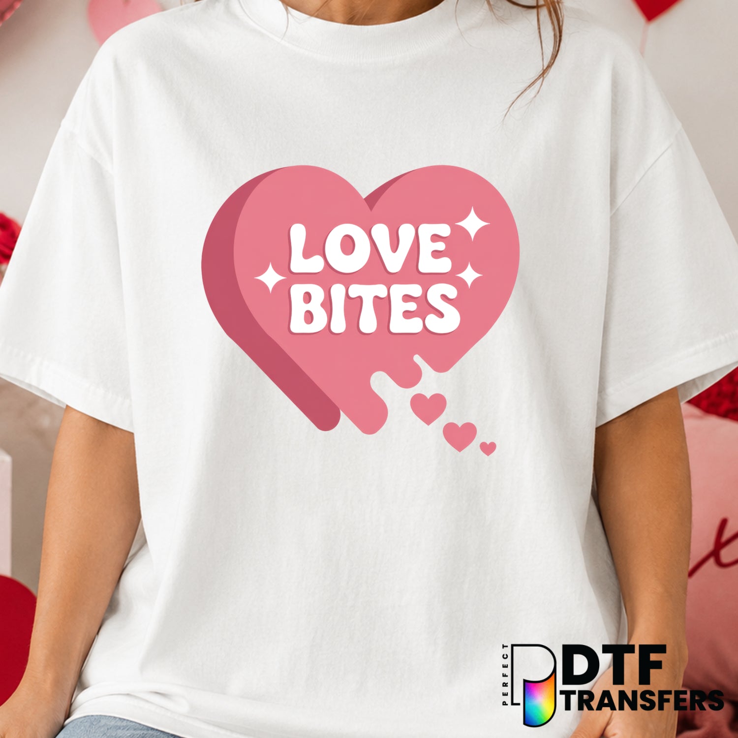 Love Bites – Valentine's Day DTF Transfer (view 1 of 2) – by Perfect DTF Transfers – Premade DTF Transfers – Valentine's D...