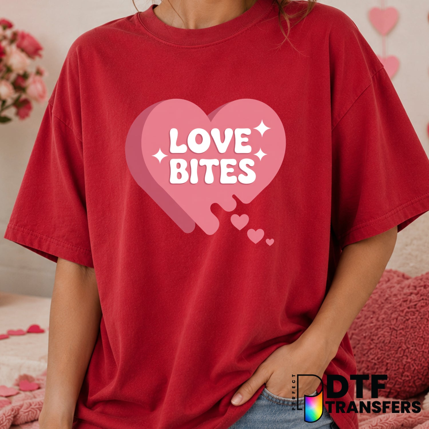 Love Bites – Valentine's Day DTF Transfer (view 2 of 2) – by Perfect DTF Transfers – Premade DTF Transfers – Valentine's D...