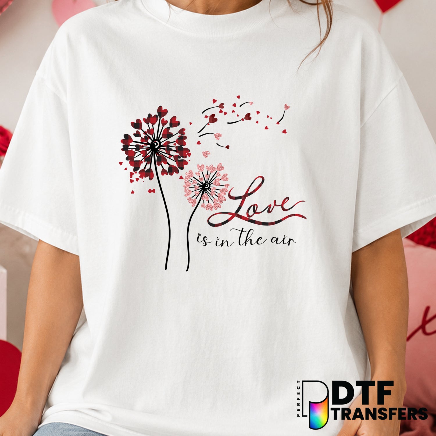 Love Is In The Air – Valentine's Day DTF Transfer (view 1 of 2) – by Perfect DTF Transfers – Premade DTF Transfers – Valen...
