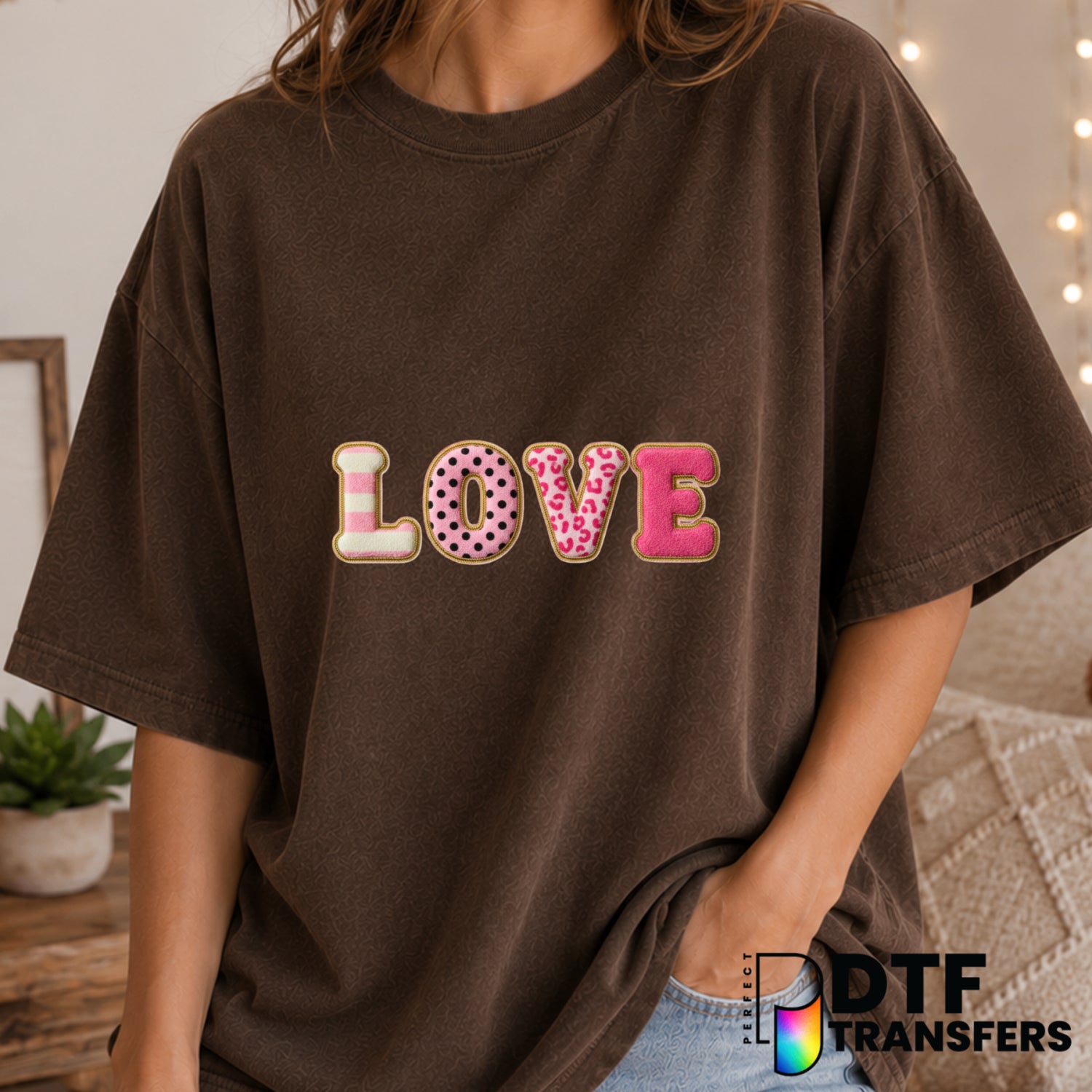 Love Leopard Heart – Valentine's Day DTF Transfer (view 1 of 2) – by Perfect DTF Transfers – Premade DTF Transfers – Valen...