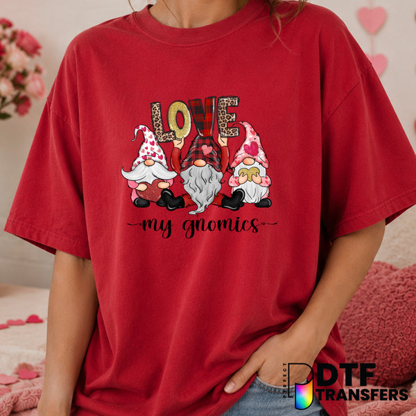 Love My Gnomies – Valentine's Day DTF Transfer (view 2 of 2) – by Perfect DTF Transfers – Premade DTF Transfers – Valentin...