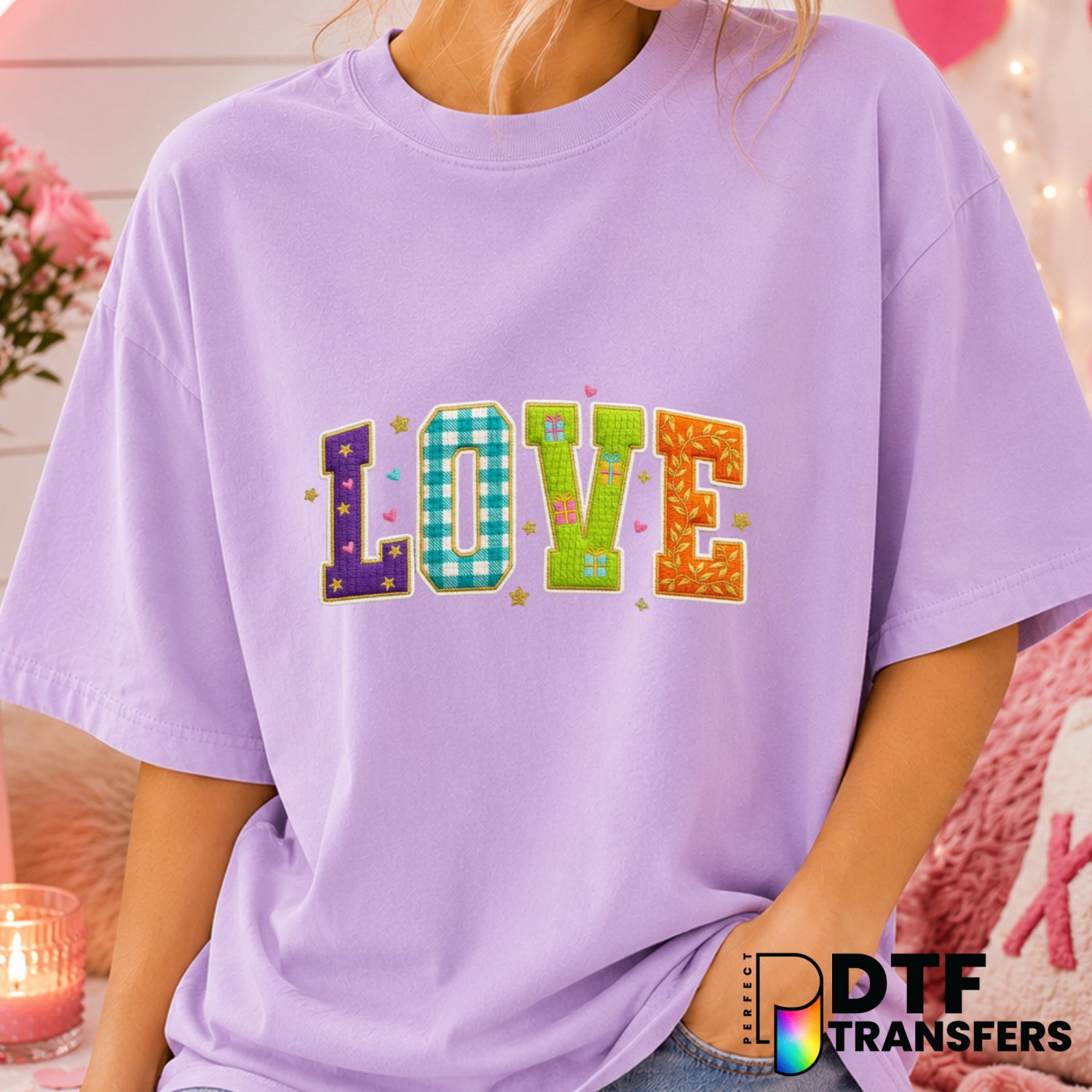 LOVE – Valentine's Day DTF Transfer (view 1 of 2) – by Perfect DTF Transfers – Premade DTF Transfers – Valentine's Day, Love