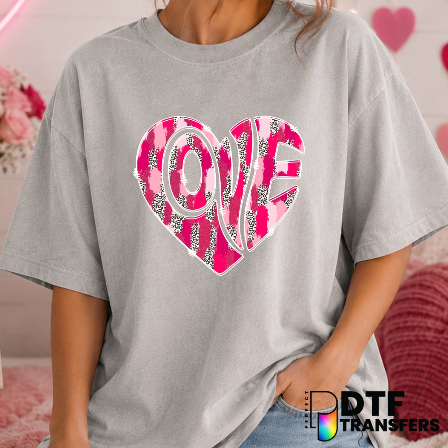 LOVE – Valentine's Day DTF Transfer (view 1 of 2) – by Perfect DTF Transfers – Premade DTF Transfers – Valentine's Day, Love