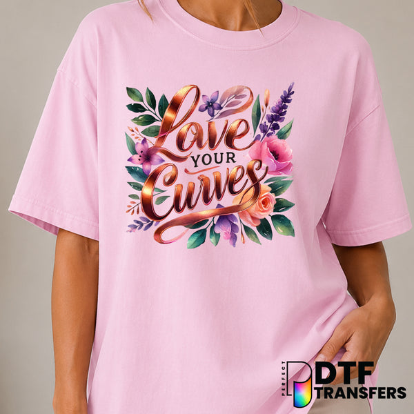 Love Your Curves – Women Empowerment DTF Transfer (view 2 of 2) – by Perfect DTF Transfers – Premade DTF Transfers – Women...