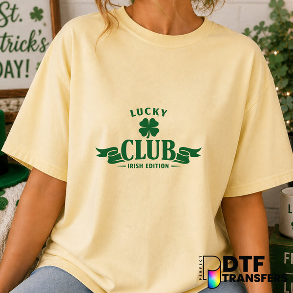 Lucky Club Irish Edition – St. Patrick's Day DTF Transfer (view 1 of 2) – by Perfect DTF Transfers – Premade DTF Transfers...