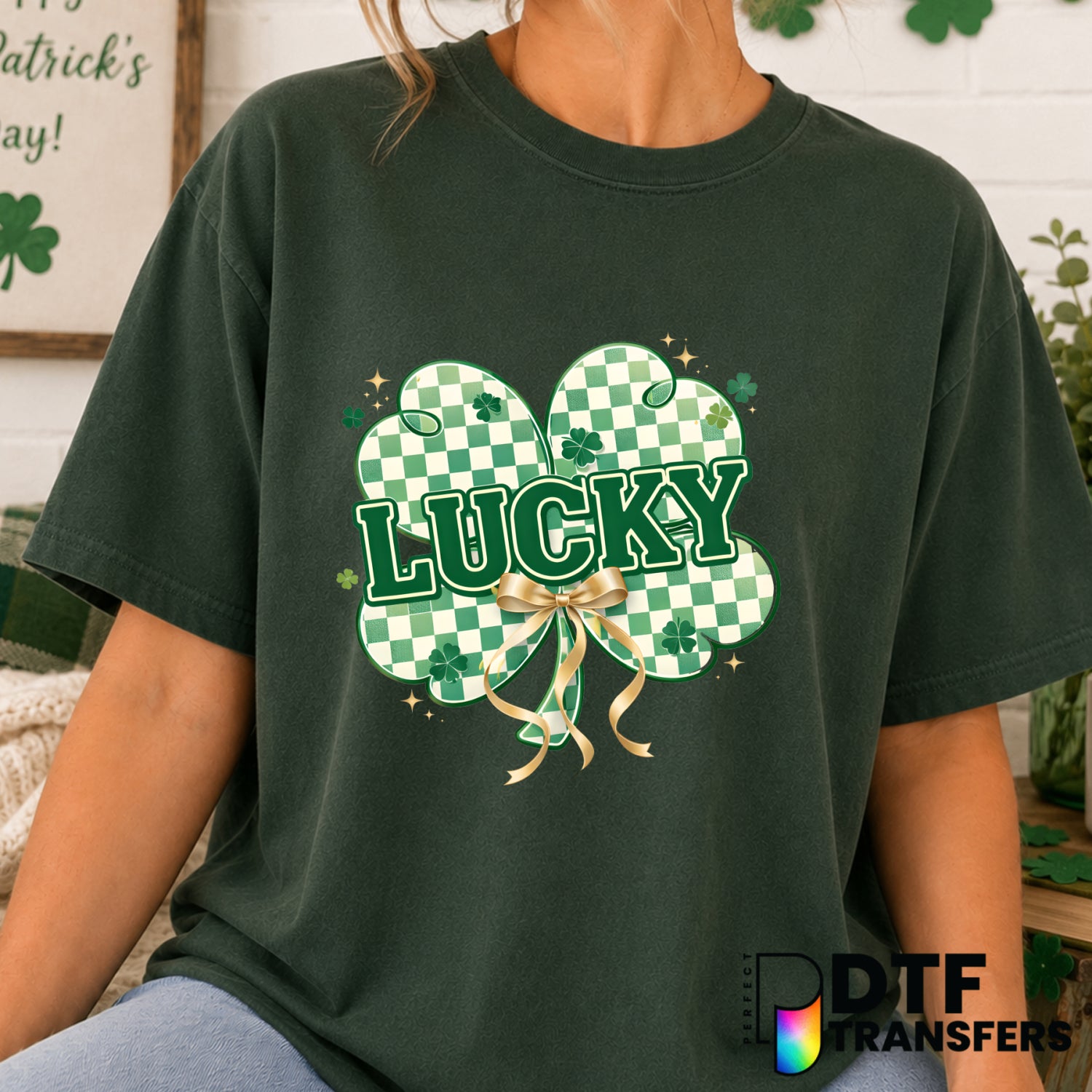 Lucky Coquette St. Patrick's Day – DTF Transfer (view 2 of 2) – by Perfect DTF Transfers – Premade DTF Transfers – St. Pat...