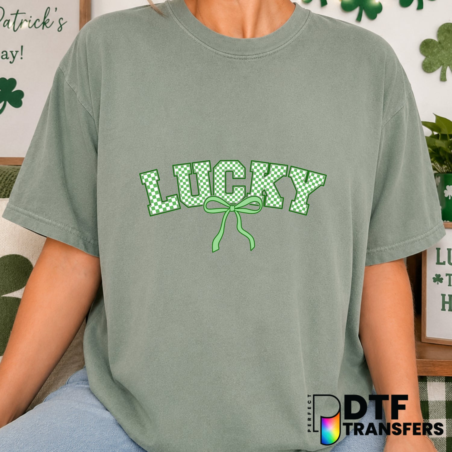 LUCKY COQUETTE ST. PATRICK'S DAY – St. Patrick's Day DTF Transfer (view 2 of 2) – by Perfect DTF Transfers – Premade DTF T...