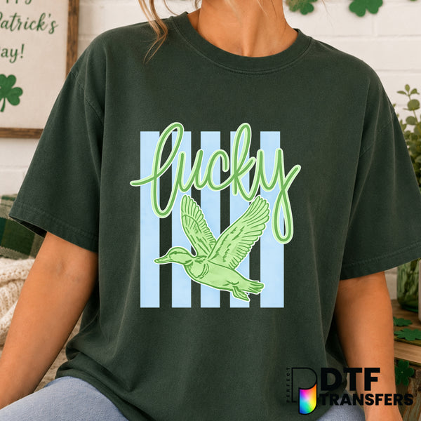 Lucky Duck Coastal Preppy St. Patrick's Day – DTF Transfer (view 1 of 2) – by Perfect DTF Transfers – Premade DTF Transfer...