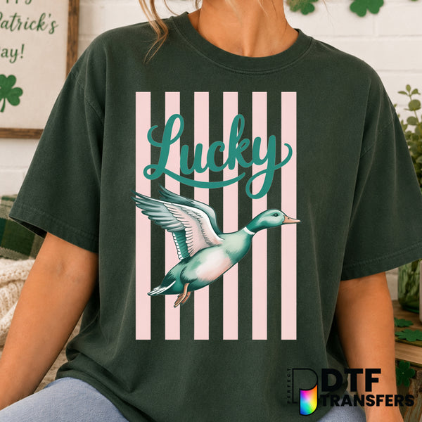 Lucky Duck – St. Patrick's Day DTF Transfer (view 1 of 2) – by Perfect DTF Transfers – Premade DTF Transfers – St. Patrick...