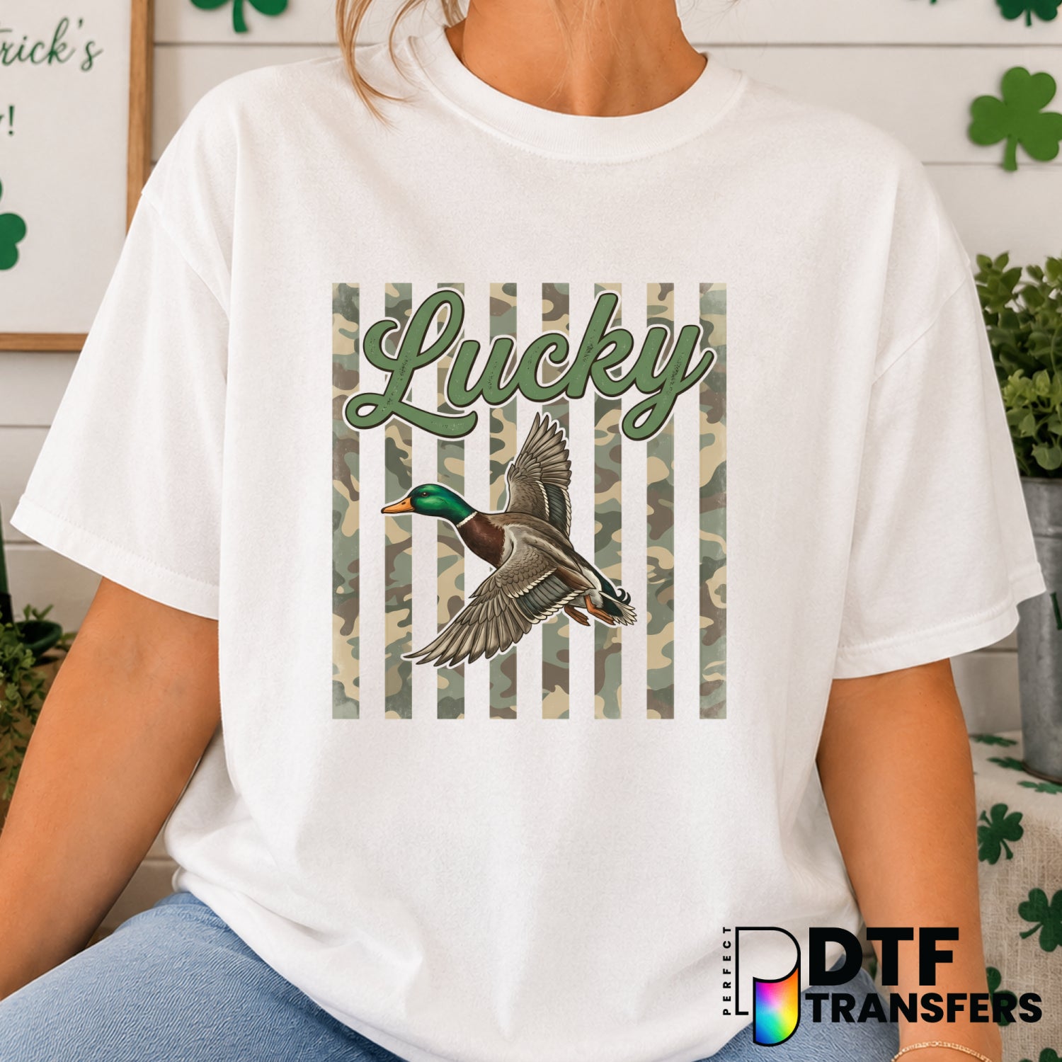 Lucky Duck St. Patrick's Day – DTF Transfer (view 1 of 2) – by Perfect DTF Transfers – Premade DTF Transfers – St. Patrick...
