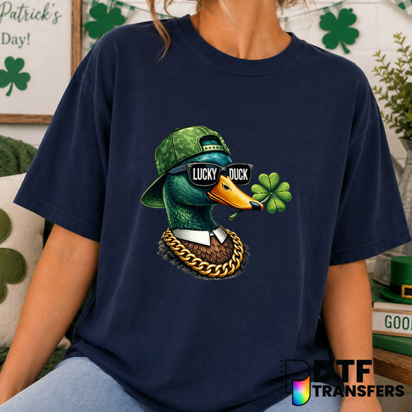 Lucky Ducky Shamrock Sunglasses – St. Patrick's Day DTF Transfer (view 2 of 2) – by Perfect DTF Transfers – Premade DTF Tr...