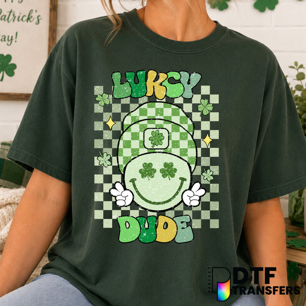LUCKY DUDE – St. Patrick's Day DTF Transfer (view 1 of 2) – by Perfect DTF Transfers – Premade DTF Transfers – St. Patrick...