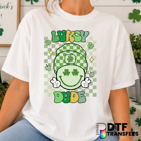 LUCKY DUDE – St. Patrick's Day DTF Transfer (view 2 of 2) – by Perfect DTF Transfers – Premade DTF Transfers – St. Patrick...