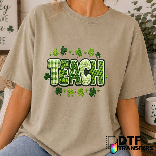 LUCKY Shamrock – St. Patrick's Day DTF Transfer (view 1 of 2) – by Perfect DTF Transfers – Premade DTF Transfers – St. Pat...