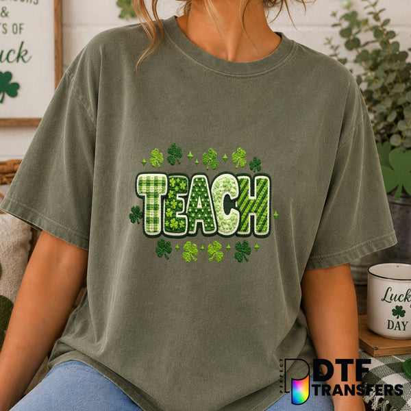 LUCKY Shamrock – St. Patrick's Day DTF Transfer (view 2 of 2) – by Perfect DTF Transfers – Premade DTF Transfers – St. Pat...