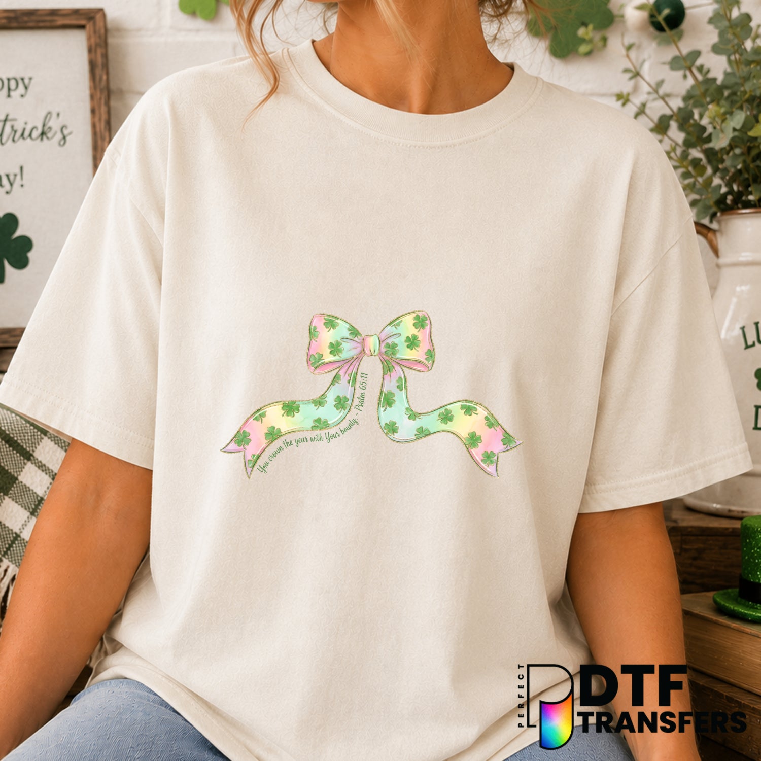 LUCKY. – St. Patrick's Day DTF Transfer (view 2 of 2) – by Perfect DTF Transfers – Premade DTF Transfers – St. Patrick's D...