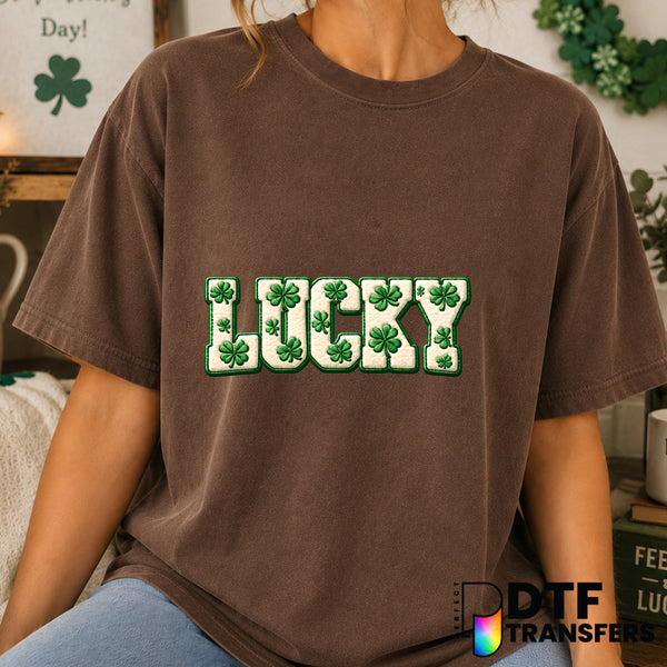 LUCKY – St. Patrick's Day DTF Transfer (view 2 of 2) – by Perfect DTF Transfers – Premade DTF Transfers – St. Patrick's Da...