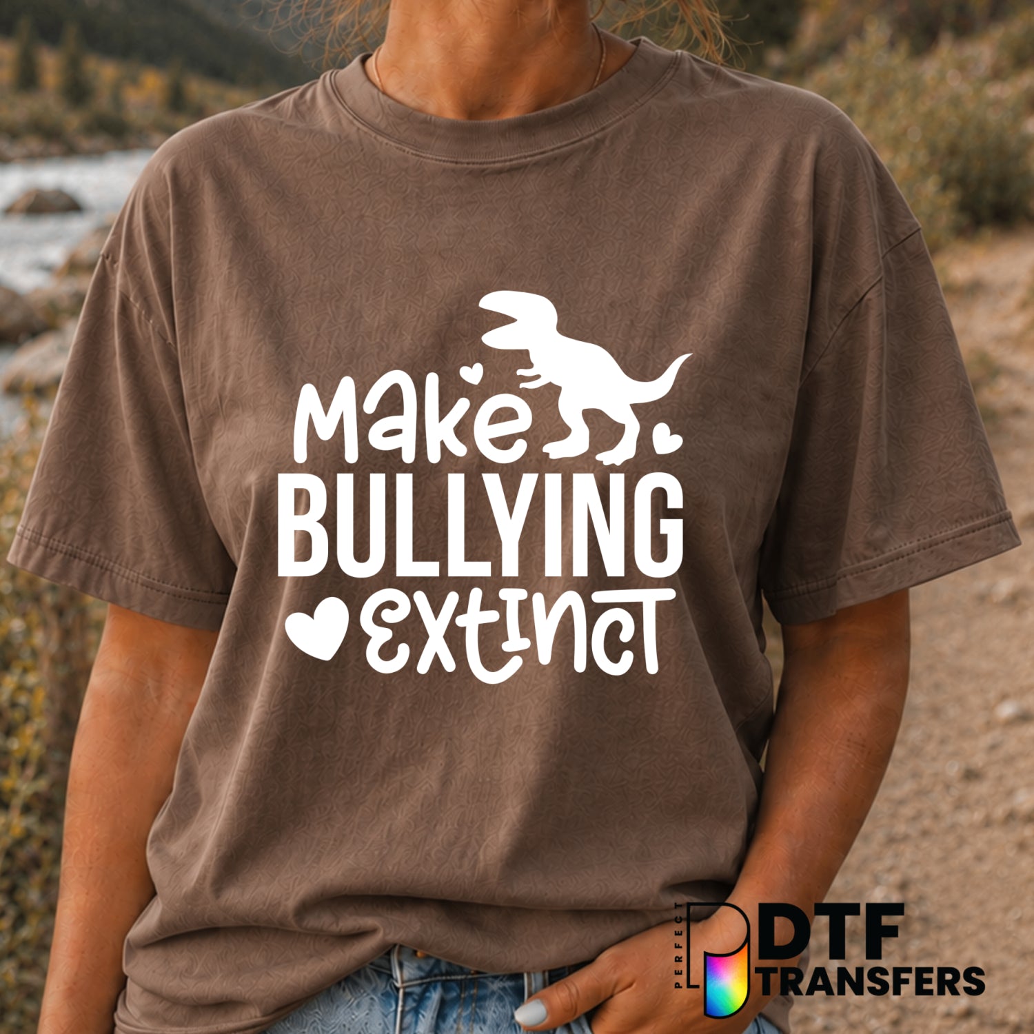 MAKE BULLYING EXTINCT – Anti-Bullying DTF Transfer (view 1 of 2) – by Perfect DTF Transfers – Premade DTF Transfers – Anti...