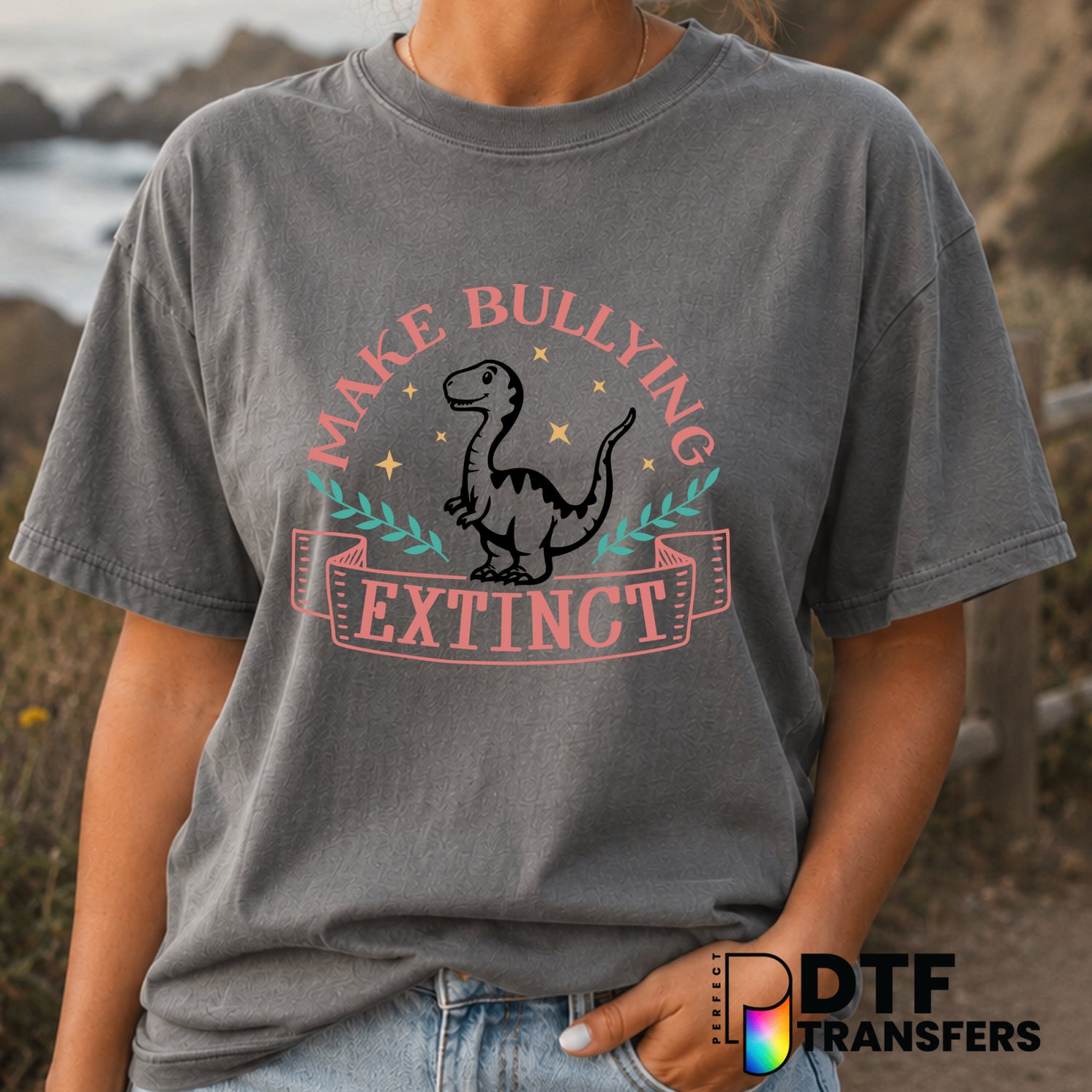 MAKE BULLYING EXTINCT – Anti-Bullying DTF Transfer (view 2 of 2) – by Perfect DTF Transfers – Premade DTF Transfers – Anti...