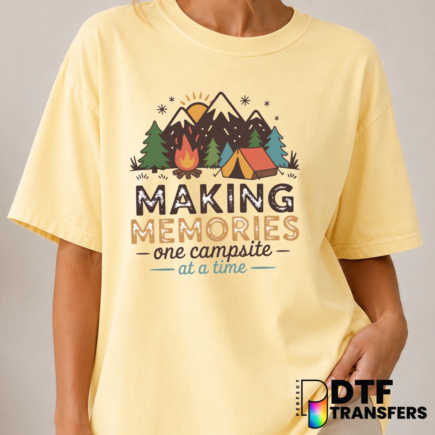 Making Memories One Campsite At A Time – Camping DTF Transfer (view 2 of 2) – by Perfect DTF Transfers – Premade DTF Trans...