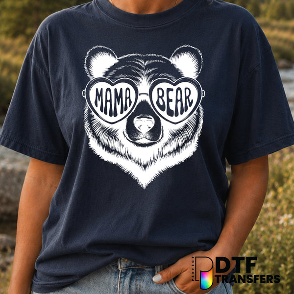 Mama Bear Face Sunglasses – Mother's Day DTF Transfer (view 1 of 2) – by Perfect DTF Transfers – Premade DTF Transfers – M...