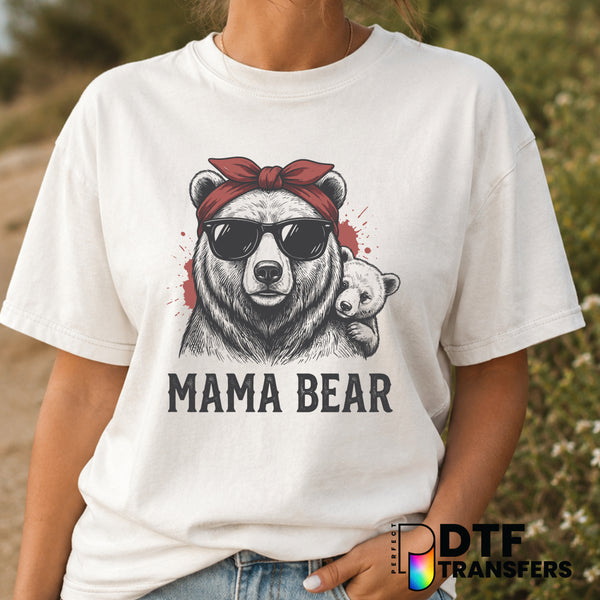 Mama Bear – Mother's Day DTF Transfer (view 2 of 2) – by Perfect DTF Transfers – Premade DTF Transfers – Mother's Day, Mom