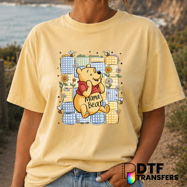 Mama Bear Pooh Bear – Mother's Day DTF Transfer (view 1 of 2) – by Perfect DTF Transfers – Premade DTF Transfers – Mother'...