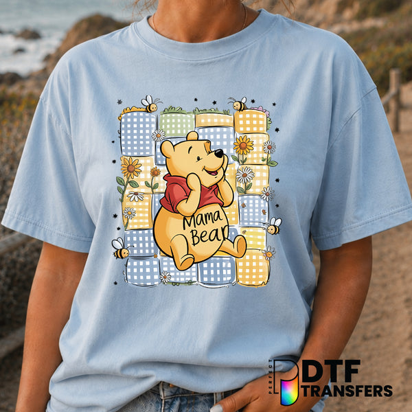 Mama Bear Pooh Bear – Mother's Day DTF Transfer (view 2 of 2) – by Perfect DTF Transfers – Premade DTF Transfers – Mother'...