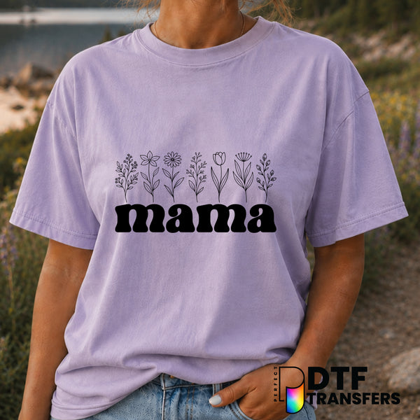 Mama Floral – Mother's Day DTF Transfer (view 2 of 2) – by Perfect DTF Transfers – Premade DTF Transfers – Mother's Day, Mom