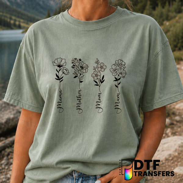 Mama Floral Script – Mother's Day DTF Transfer (view 1 of 2) – by Perfect DTF Transfers – Premade DTF Transfers – Mother's...