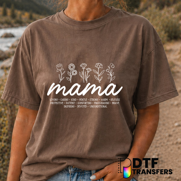 Mama Floral Script – Mother's Day DTF Transfer (view 1 of 2) – by Perfect DTF Transfers – Premade DTF Transfers – Mother's...