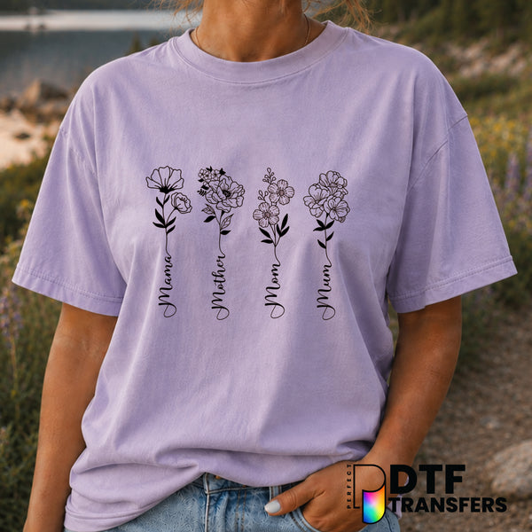 Mama Floral Script – Mother's Day DTF Transfer (view 2 of 2) – by Perfect DTF Transfers – Premade DTF Transfers – Mother's...