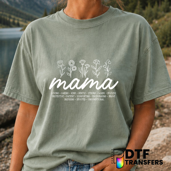 Mama Floral Script – Mother's Day DTF Transfer (view 2 of 2) – by Perfect DTF Transfers – Premade DTF Transfers – Mother's...