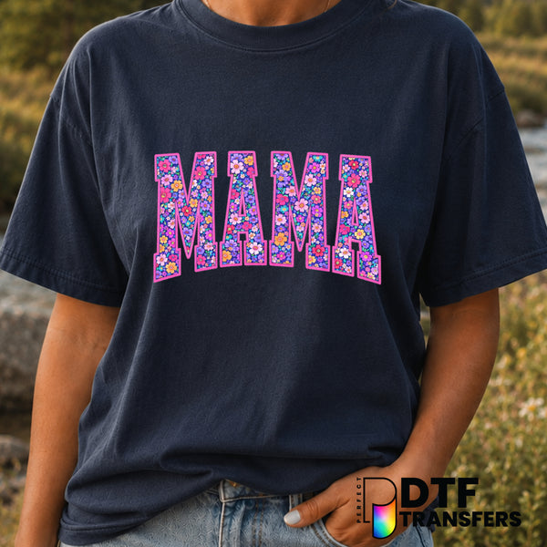 Mama Floral Varsity Arch – Mother's Day DTF Transfer (view 2 of 2) – by Perfect DTF Transfers – Premade DTF Transfers – Mo...