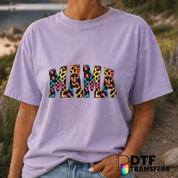 Mama Grunge Varsity Arch Checkered Leopard Mother's Day DTF Transfer (view 2 of 2) – by Perfect DTF Transfers – Premade DT...