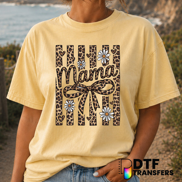 Mama Leopard Daisy – Mother's Day DTF Transfer (view 1 of 2) – by Perfect DTF Transfers – Premade DTF Transfers – Mother's...
