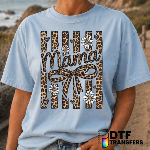 Mama Leopard Daisy – Mother's Day DTF Transfer (view 2 of 2) – by Perfect DTF Transfers – Premade DTF Transfers – Mother's...