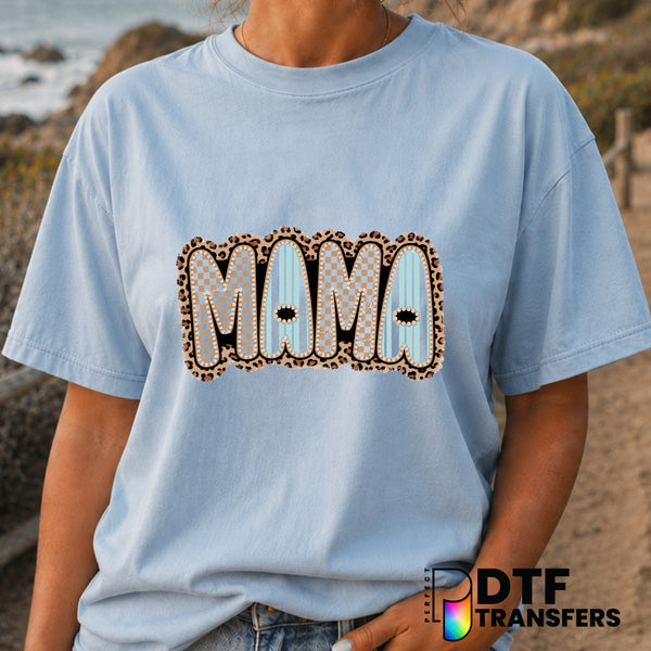 Mama Varsity Arch Faux Pearls Leopard – Mother's Day DTF Transfer (view 1 of 2) – by Perfect DTF Transfers – Premade DTF T...