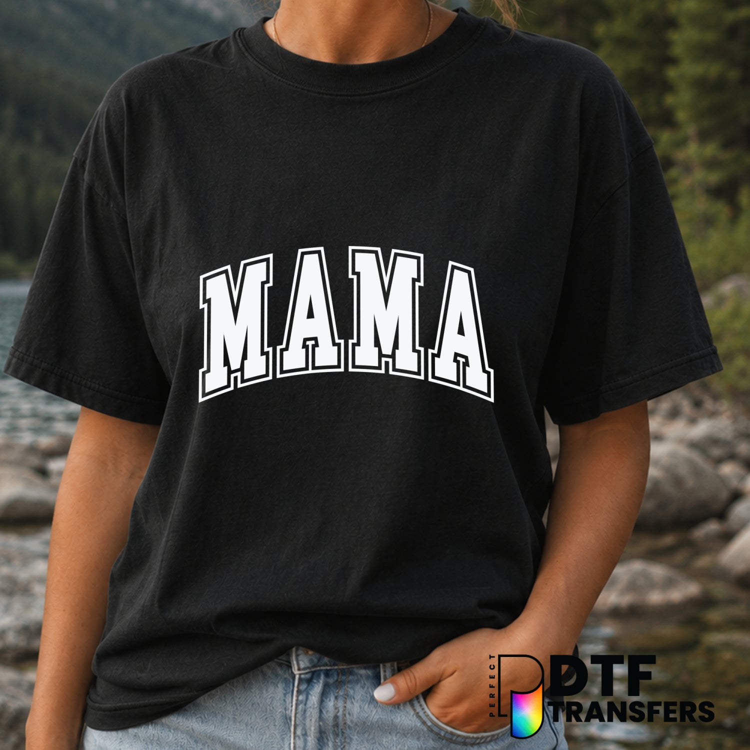 MAMA Varsity Arch – Mother's Day DTF Transfer (view 1 of 2) – by Perfect DTF Transfers – Premade DTF Transfers – Mother's...