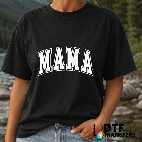MAMA Varsity Arch – Mother's Day DTF Transfer (view 1 of 2) – by Perfect DTF Transfers – Premade DTF Transfers – Mother's...