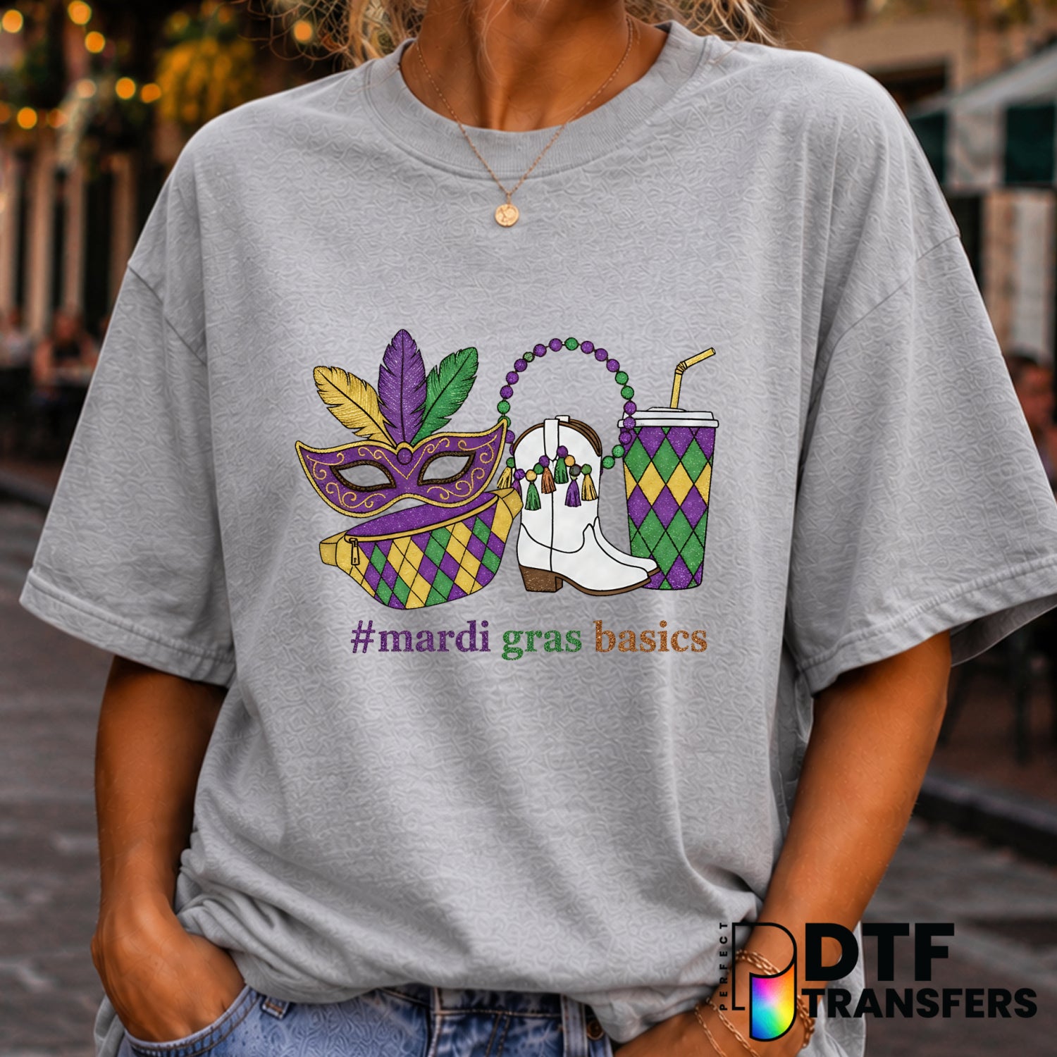 Mardi Gras Basics – Mardi Gras DTF Transfer (view 2 of 2) – by Perfect DTF Transfers – Premade DTF Transfers – Mardi Gras,...